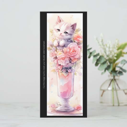 Create Your Own Rose Parfait Kitten Bookmark Card (スタンド正面)