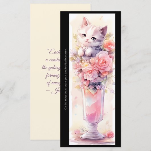 Create Your Own Rose Parfait Kitten Bookmark Card (正面/裏面)