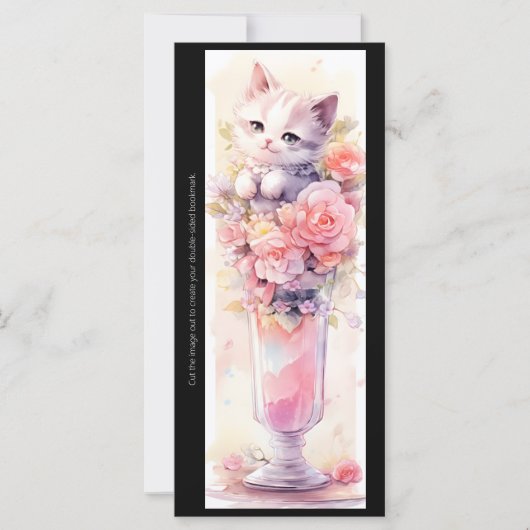Create Your Own Rose Parfait Kitten Bookmark Card (正面)
