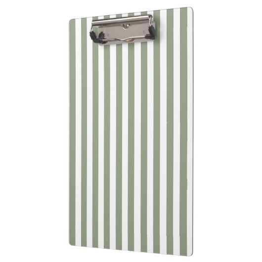 Create Your Own Sage Green White Striped Pattern クリップボード (左)