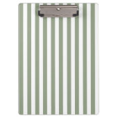 Create Your Own Sage Green White Striped Pattern クリップボード (正面)