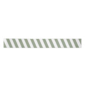 Create Your Own Sage Green White Striped Pattern サテンリボン (正面)