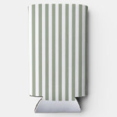 Create Your Own Sage Green White Striped Pattern スリム缶クーラー (裏面)