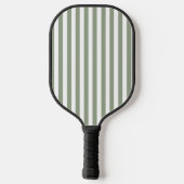 Create Your Own Sage Green White Striped Pattern ピックルボールラケット (裏面)