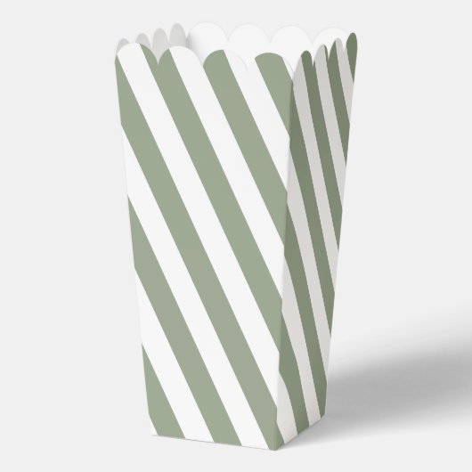Create Your Own Sage Green White Striped Pattern フェイバーボックス (正面)