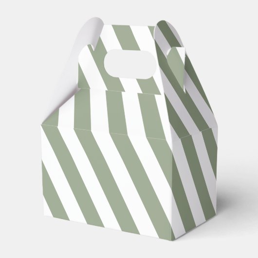 Create Your Own Sage Green White Striped Pattern フェイバーボックス (正面サイド)
