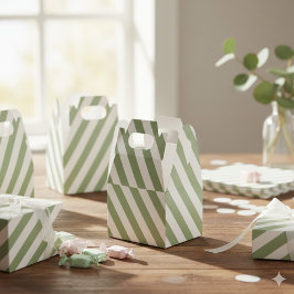 Create Your Own Sage Green White Striped Pattern フェイバーボックス