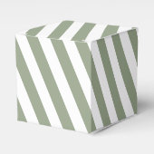 Create Your Own Sage Green White Striped Pattern フェイバーボックス (正面サイド)