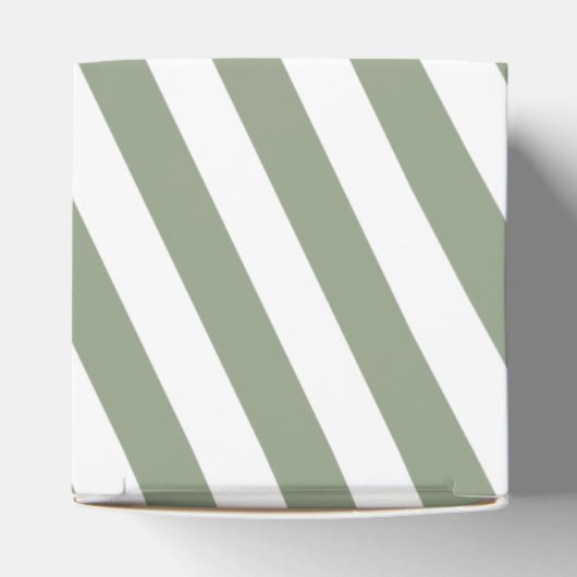 Create Your Own Sage Green White Striped Pattern フェイバーボックス (上部)