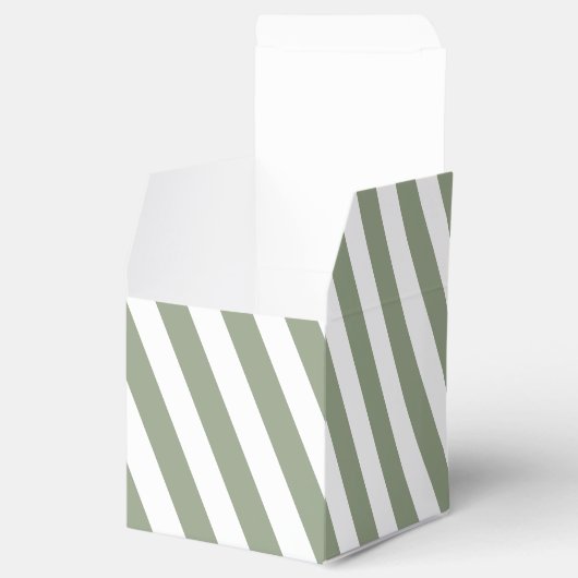 Create Your Own Sage Green White Striped Pattern フェイバーボックス (オープン)
