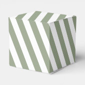 Create Your Own Sage Green White Striped Pattern フェイバーボックス (裏面サイド)