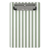 Create Your Own Sage Green White Striped Pattern ミニクリップボード (正面)