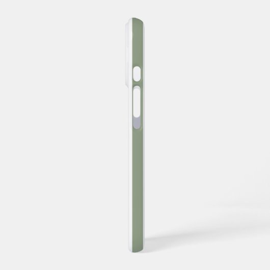 Create Your Own Sage Green White Striped Pattern iPhone 16ケース (左側面)