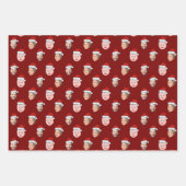 Create Your Own Santa Hat Face 3 Photo Christmas ラッピングペーパーシート (正面3)