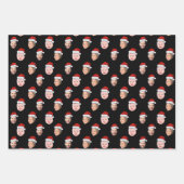Create Your Own Santa Hat Face 3 Photo Christmas ラッピングペーパーシート (正面)