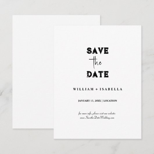Create your own save the date cards 招待状 (正面/裏面)