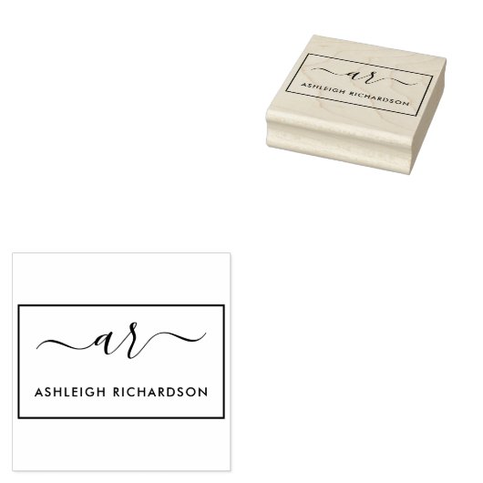 Create Your Own Script Initials & Custom Name ラバースタンプ (押印)