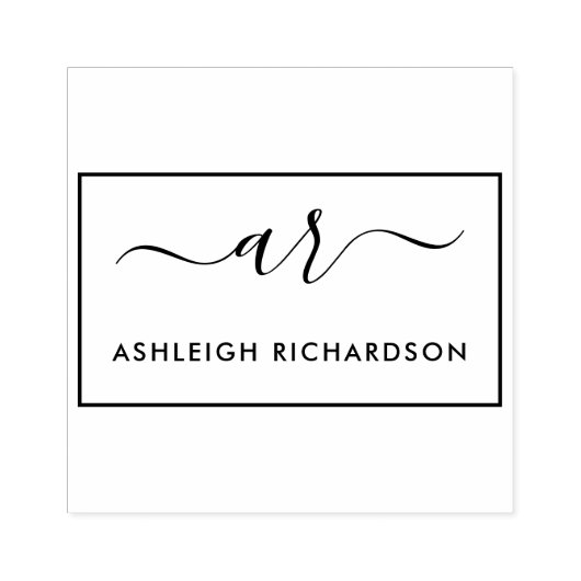 Create Your Own Script Initials & Custom Name ラバースタンプ (インプリント)