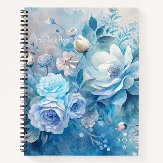Create Your Own Shabby Chic Blue & Purple Roses ノートブック (正面)