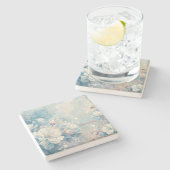 Create Your Own Shabby Chic Pink & White Roses ストーンコースター (横)