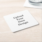 Create Your Own Simple Custom スクエアペーパーコースター (アングル)