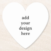 Create Your Own Simple Custom Heart ペーパーコースター (正面)