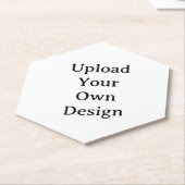 Create Your Own Simple Custom Hexagon Pointed Top ペーパーコースター (アングル)