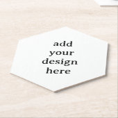 Create Your Own Simple Custom Hexagon Pointed Top ペーパーコースター (アングル)