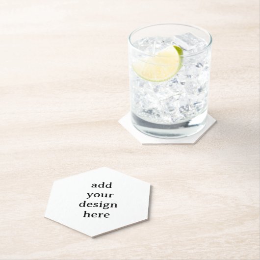 Create Your Own Simple Custom Hexagon Pointed Top ペーパーコースター (インサイチュ)