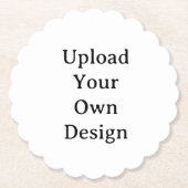 Create Your Own Simple Custom Scalloped Round ペーパーコースター (正面)