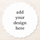 Create Your Own Simple Custom Scalloped Round ペーパーコースター (正面)