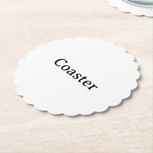Create Your Own Simple Custom Scalloped Round ペーパーコースター (アングル)