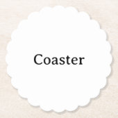 Create Your Own Simple Custom Scalloped Round ペーパーコースター (正面)