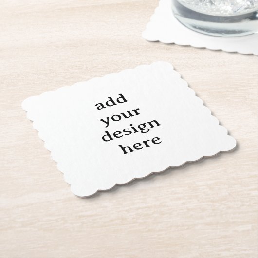 Create Your Own Simple Custom Scalloped Square ペーパーコースター (アングル)