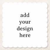 Create Your Own Simple Custom Scalloped Square ペーパーコースター (正面)