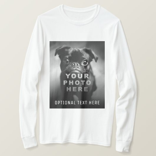 Create Your Own Simple Single Photo & Custom Text Tシャツ (デザイン正面)