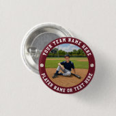 Create Your Own Sports Baseball Team Photo 缶バッジ (正面&裏面)