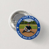 Create Your Own Sports Baseball Team Photo 缶バッジ (正面&裏面)
