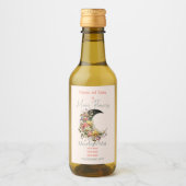 Create Your Own Spring Floral Crescent Moon ワインラベル (正面)