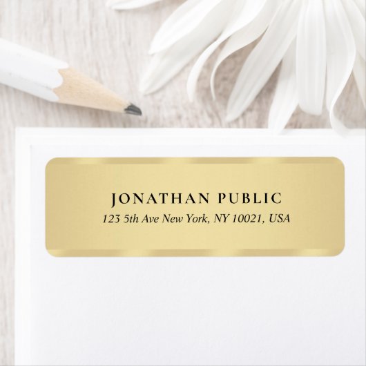 Create Your Own Stylish Gold Return Address ラベル (インサイチュ)