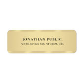 Create Your Own Stylish Gold Return Address ラベル (正面)