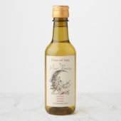 Create Your Own Summer Floral Crescent Moon ワインラベル (正面)