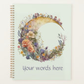 Create Your Own Summer Garden Floral Crescent Moon プランナー手帳 (正面)