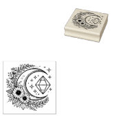 Create Your Own Sunflower Crescent Moon Crystal ラバースタンプ (押印)