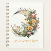 Create Your Own Sunny Floral Crescent Moon プランナー手帳 (正面)