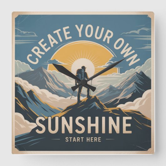 Create Your Own Sunshine スクエア壁時計 (正面)