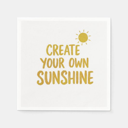Create your own sunshine quote on スタンダードカクテルナプキン (正面)
