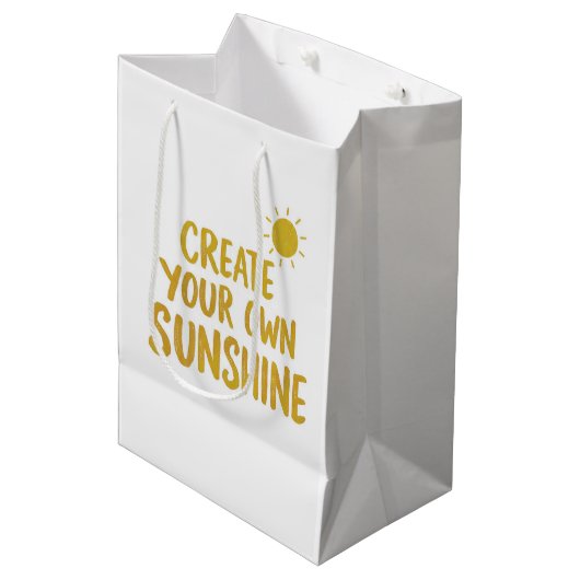 Create your own sunshine quote on ミディアムペーパーバッグ (正面アングル)
