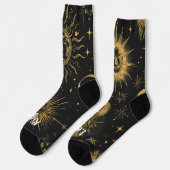 Create Your Own Surreal Celestial Moon & Stars ソックス (左)