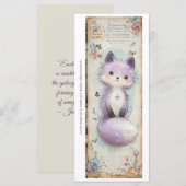 Create Your Own Sweet Purple Fox Bookmark Card (正面/裏面)